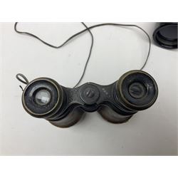 Pair of French binoculars by A.Tubeue Paris, together with three other pairs of binoculars including Telemax 5, Tasco Zip and Hanimax examples and a Panavue automatic slider viewer