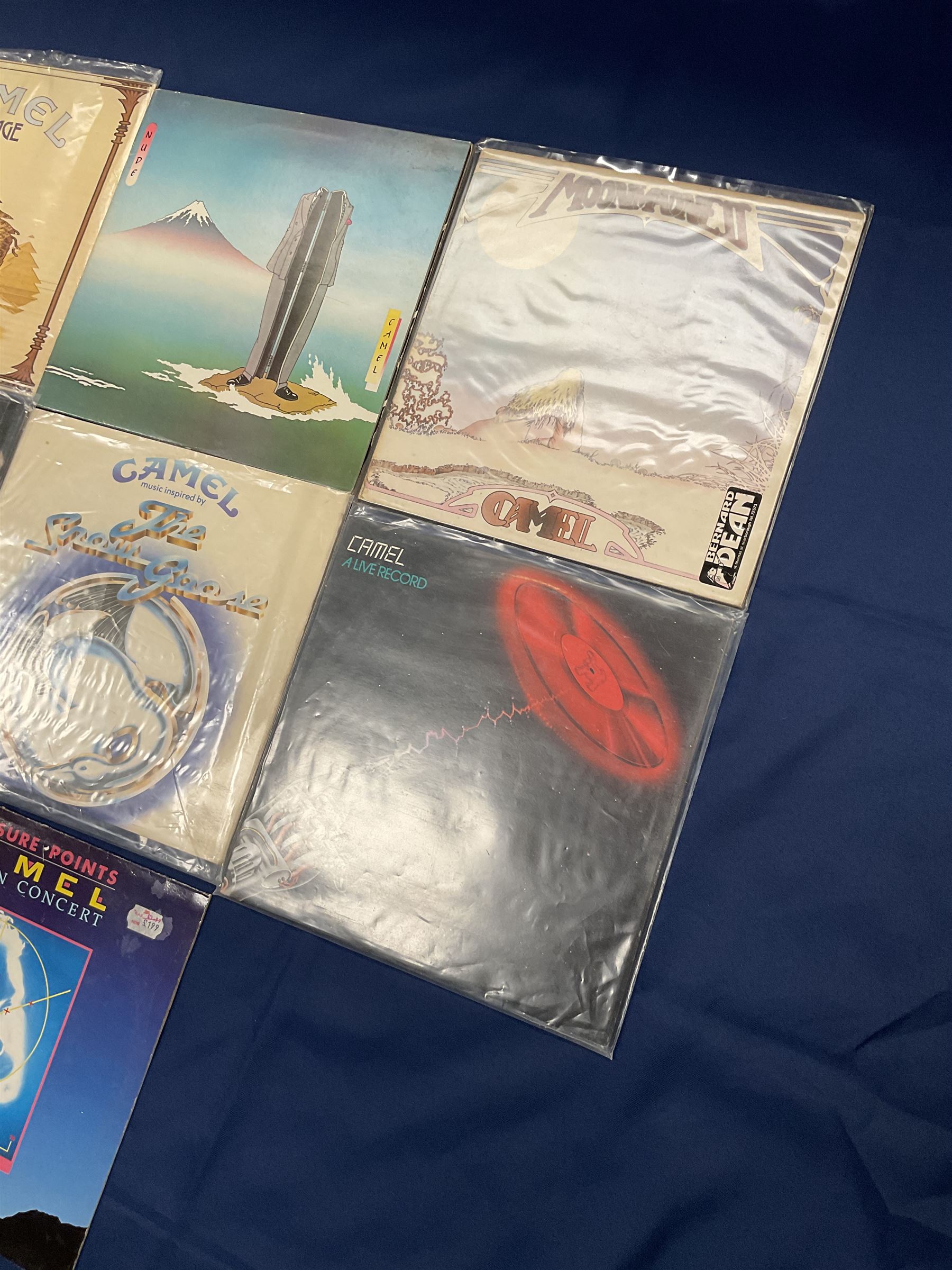 Camel vinyl LPs including 'Moonmadness', 'Mirage', 'Rain Dances', 'I Can See Your House From Here', 'Breathless', 'Nude' etc (10)