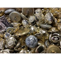 Collection of British military and other buttons, including stay-bright buttons