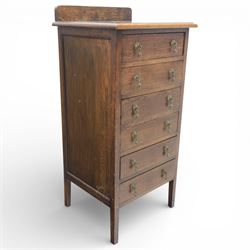 Early 20th century fall front filing chest, fitted with five fall front draws 