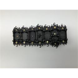 Hornby Dublo - 4646 Low-Sided Wagon D1 with cable drums; 4649 Low-Sided Wagon with tractor; 4656 16-Ton Mineral Wagon brown; 4657 United Dairies Milk Tank Wagon; 4660 U.G.B. Sand Wagon; 4677 Tank Wagon 'Mobil' (D1); and 4680 Tank Wagon 'Esso' (Fuel Oil); all boxed (7)