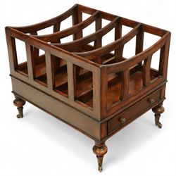 Late 20th century large mahogany canterbury, of rectangular form with four divided curved ...