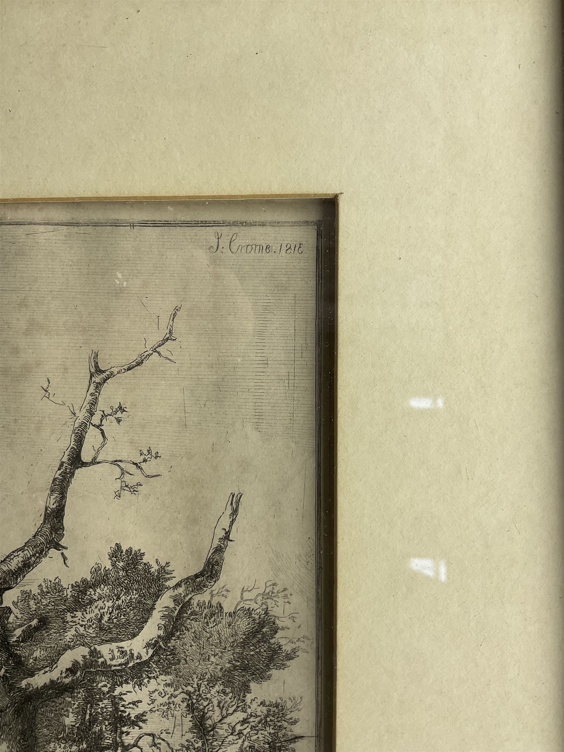 John Crome (British 1768-1821): Resting in the Woods, etching signed and dated in the plate, 37cm x 26.5cm 