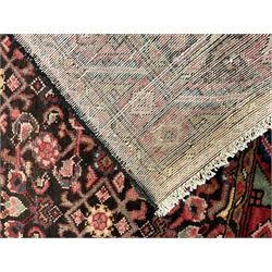 Hamadan red and brown ground runner, repeating border