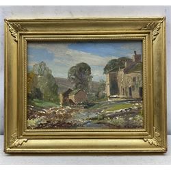 Gordon Clifford Barlow (British 1913-2005): 'The White Lion' Inn - Cray, oil on board signed, titled verso 28cm x 37cm 