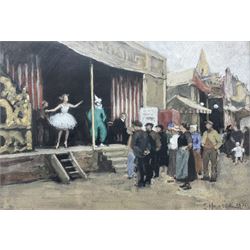 Mary Ethel Hunter (British 1878-1936): The Fairground Dance, gouache signed and dated 1931, 12.5cm x 18.5cm