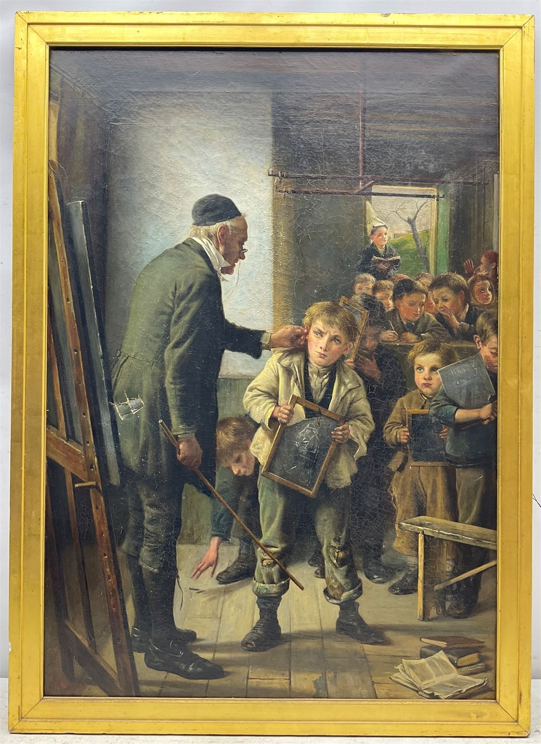 Herbert William Weekes (British 1841-1914): The School Room, oil on canvas signed and dated 1875, 86cm x 60cm