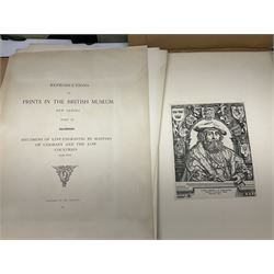 Reproductions of Prints in the British Museum, New series, Part I - IV and VI-XIV, to include Specimens of prints and line-engraving, published by order of the Trustees, in thirteen bound folios 