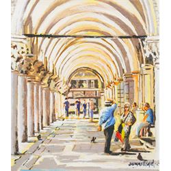 Tony Brummell Smith (British 1949-): 'Ciao Bella - The Doges Palace Arches Venice', oil pa...