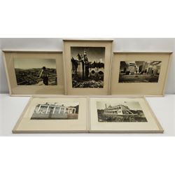 Collection of framed 1960s American monochrome photographs of the Steamboat Mark Twain, The Waterfront Detroit, Grand Canyon, Sleeping Beauties Castle, George Washington's House, each titled in pencil and initialled G.R.H.W on the mount, max 38cm x 30cm (5)