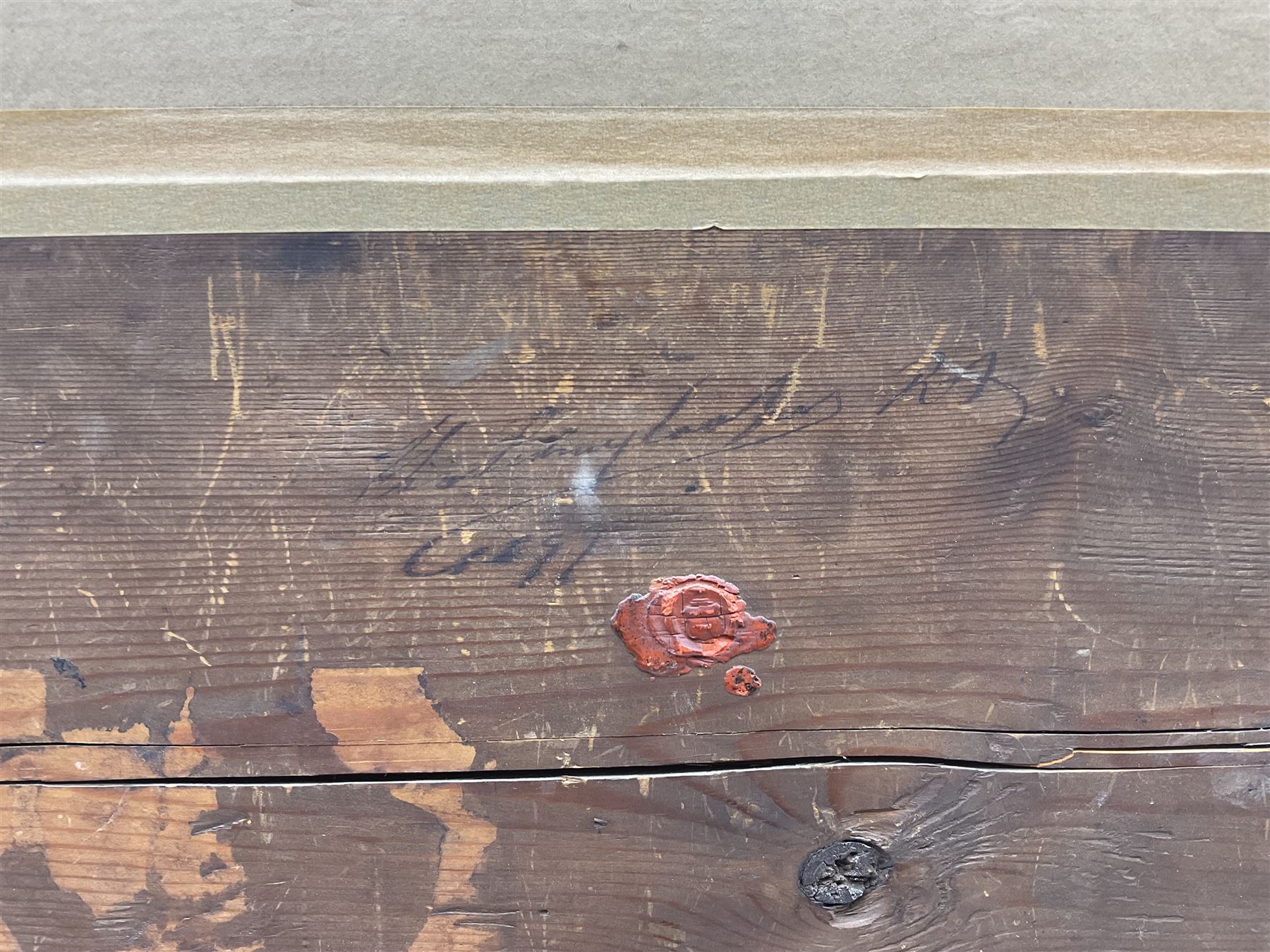 Thomas Sidney Cooper (British 1803-1902): Cow and Sheep under a Brooding Sky, oil on board, signed and dated 1897 verso with artist's wax seal 40cm x 55cm 