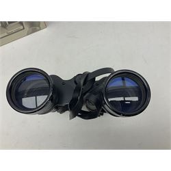 Pair of French binoculars by A.Tubeue Paris, together with three other pairs of binoculars including Telemax 5, Tasco Zip and Hanimax examples and a Panavue automatic slider viewer