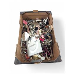 Collection of costume jewellery, including Thomas Sabo bracelet, beaded necklaces, rings a...