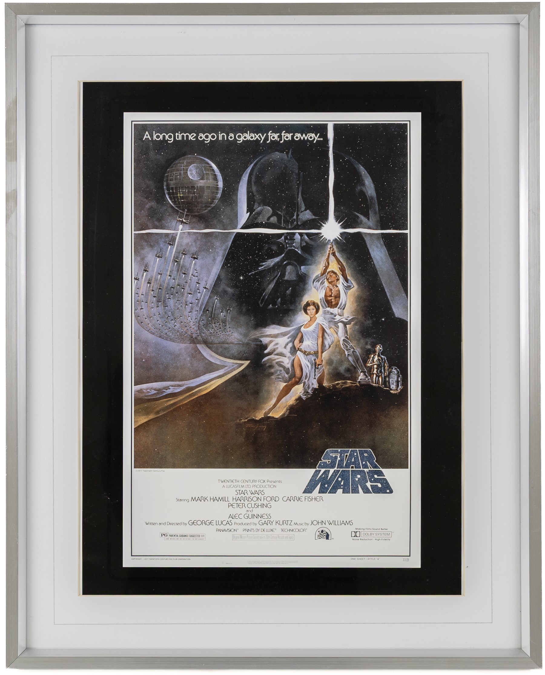 Four Cards Inc Star Wars The Movie Poster Collection prints, comprising Episode I Attack of the Clones, A New Hope, Return of the Jedi and The Empire Strikes Back, all framed, H37cm, together with a Rye by Post The History of Star Wars Original Filmcell collection, with certificate of authenticity verso
