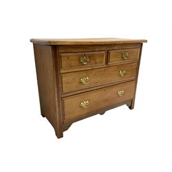 Late 19th century walnut chest, fitted with two short and two long drawers, moulded uprights