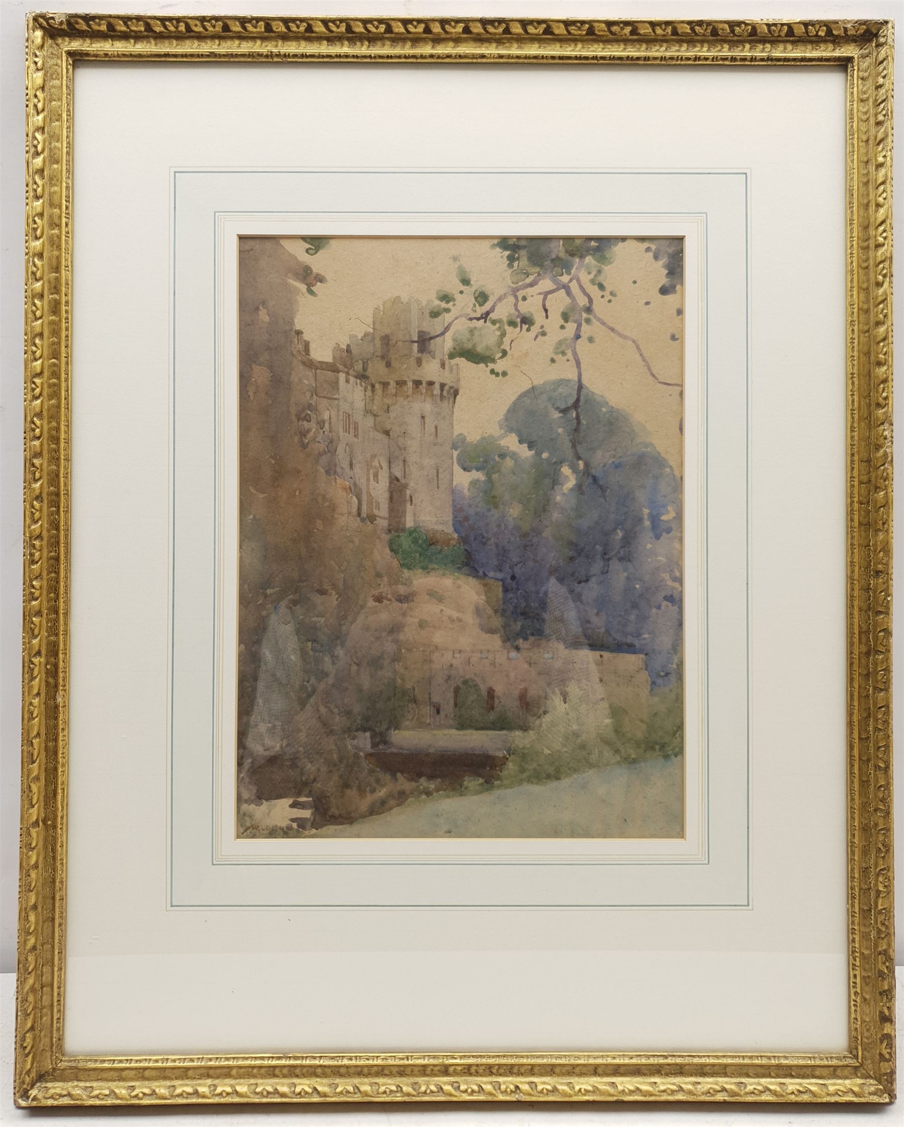 William Lee Hankey RWS (British 1869-1952): Ancient Feudal Castle and Moat, watercolour signed 34cm x 25cm
