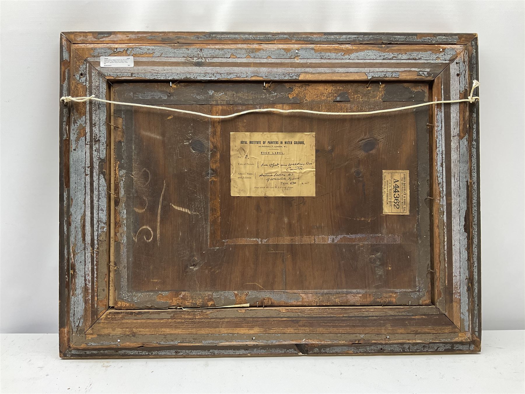 Joseph Arthur Palliser Severn RI ROI (British 1842-1931): 'Sun Effect over Walna Scar Coniston', gouache signed and dated 1906, titled on exhibition label verso 35cm x 52cm 
Provenance: exh. Royal Institute of Painters in Water Colours, label verso 
Notes: Arthur Severn came from a prominent artistic family, with his father Joseph, brother Walter and sister Mary also being painters. He was a good friend of the art critic John Ruskin, marrying his niece Joan Ruskin Agnew in 1871. From 1881 Joan and Arthur joined Ruskin at his house 'Brantwood' on Coniston Water, near where the present work was painted, for the last thirty years of Ruskin's life; the house was left to the Severns on Ruskin's death in 1900.