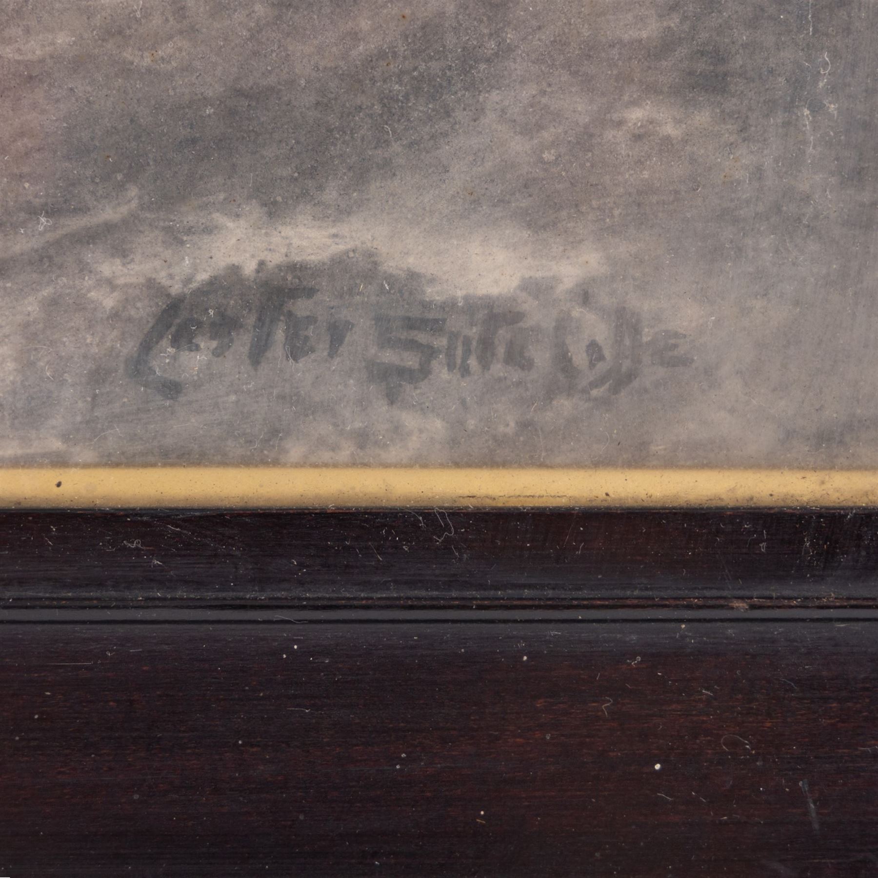 Lester Sutcliffe (British 1848-1933): Ships Landed and Ships at Sea, pair monochrome pastel and watercolours signed 35.5cm x 53cm