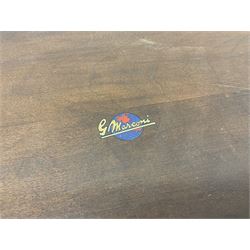 1930s Marconi model 296 valve radio, with Bakelite knobs and trim and 'M' over speaker fret, H40cm W46cm D27cm, together with 1930s Ferguson 702 valve radio with Bakelite knobs, H47cm