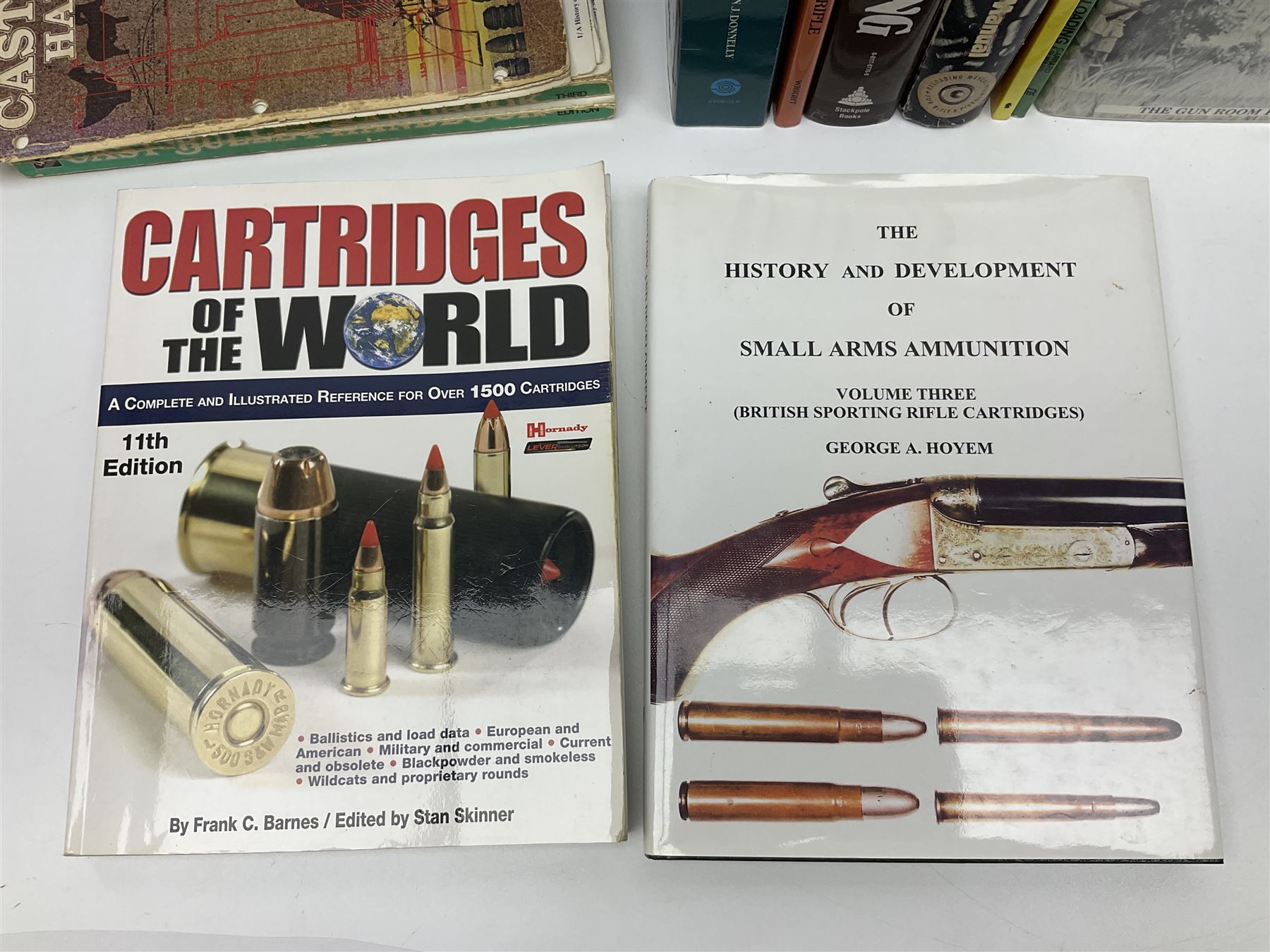 Seventeen books/pamphlets on cartridge making, ammunition, gunsmithing etc including Barnes Frank: Cartridges of the World. 2006 11th edition; Donnelly John T.: The Handloaders Manual of Cartridge Conversions. 1987; Hoyem George A.: The History and Development of Small Arms Ammunition. 2005 Volume Three; Speer Reloading Manual No.11; Baker D.J.: British Handloading Cartridge Tools. 2003. Signed by author etc
