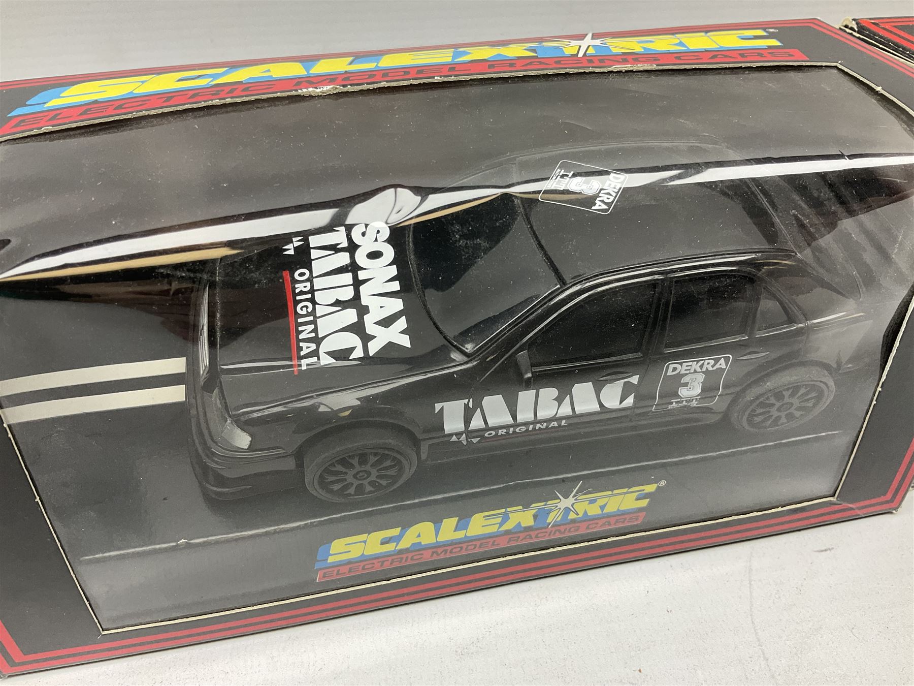 Scalextric by Hornby - seven cars comprising C486 Porsche 962 Kenwood, C467 Tyrrell 018, C601 Mercedes Sonax, C699 Mercedes Promarket #5, C468 Sauber Mercedes, C2104 Mini Yellow No.56 and C2002 Audi A4; all boxed (7)