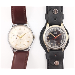  1940s Invicta Swiss Incabloc Incastar stainless steel wristwatch and a Titus Geneve mid-size waterproof incabloc non magnetic stainless steel wristwatch  