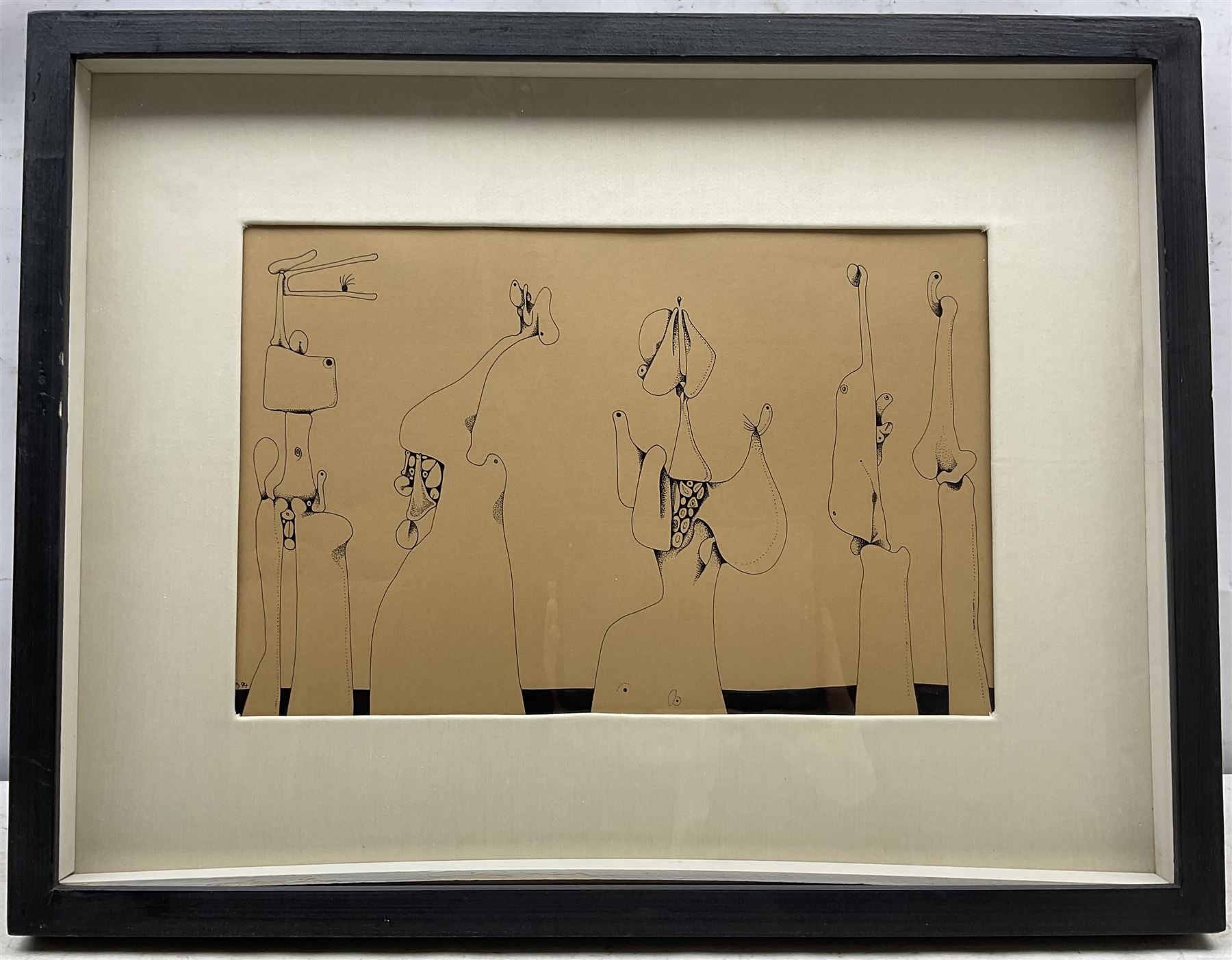 Desmond Morris (British 1928-): Five Figures, pen and ink signed with initials and dated '94, 24cm x 37cm 
Provenance: drawn by the artist on 15th September 1994; exh. 'Desmond Morris - Works on Paper 1948-2018', The Redfern Gallery, London 2018. We are grateful to the artist for his assistance in cataloguing this lot.