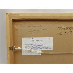 Robert Brindley (British 1949-): 'Cobles Runswick Bay', watercolour signed, titled and numbered 3083 verso 20cm x 27cm 
Provenance: exh. Royal Society of Marine Artists, The Mall Galleries 2014, label verso