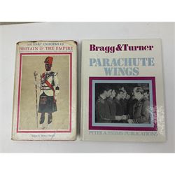 Seven military reference books - Histoire Mondiale Des Parachutistes; Yves Debay: French Foreign Legion  Paratroopers; Bragg & Turner: Parachute Wings; Barney White-Turner: Horse Guards; and three works on uniforms/standards (7)