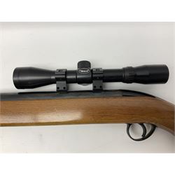 BSA 22 caliber air riffle with telescopic sight, in Fambeau hard case