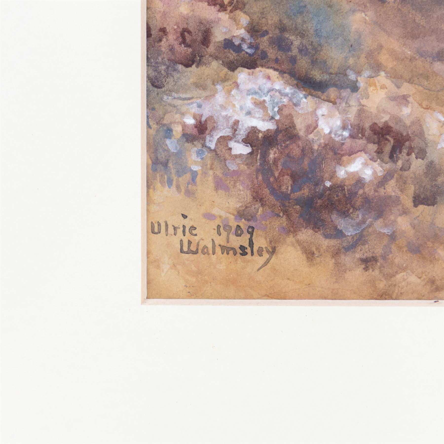 James Ulric Walmsley (British 1860-1954): View Towards Robin Hoods Bay, watercolour signed and dated 1909, 28cm x 12cm 