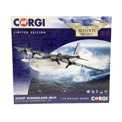 Corgi Aviation Archive - limited edition AA27501 1:72 scale model of Short Sunderland Mk.III bomber No.0222/3000, boxed with certificate card