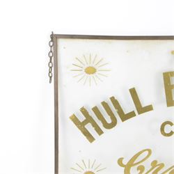 The Hull Brewery Co Ltd, glass advertising sign, with gilt writing, H46cm