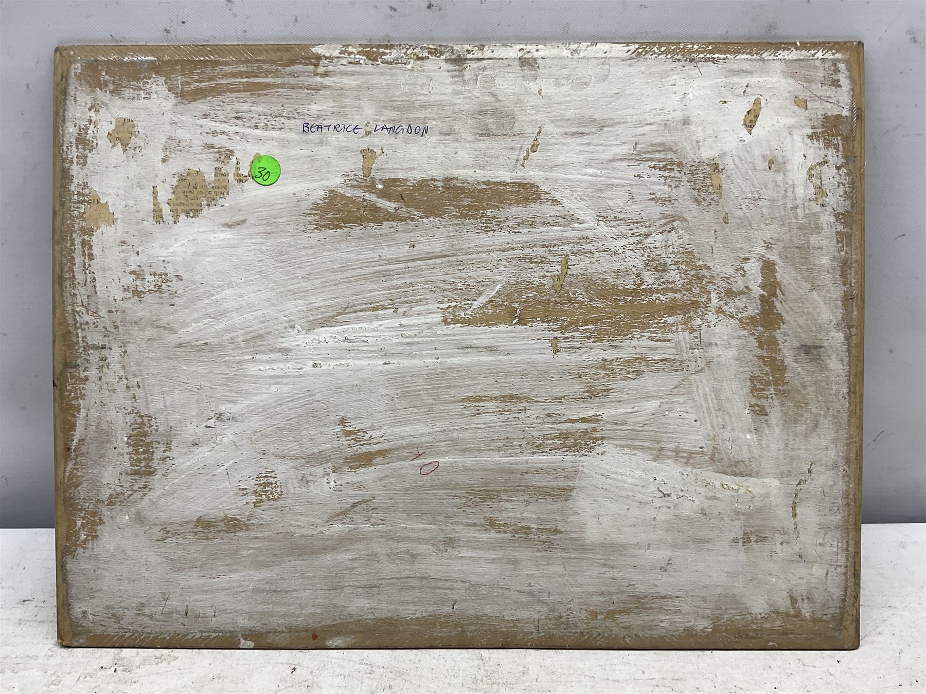 Beatrice Langdon (British 1898-1986): Landscape, oil sketch on canvas laid on to board unsigned, attributed verso 27cm x 36cm (unframed)