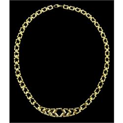 9ct gold arrow link necklace, hallmarked, approx 17.3gm
