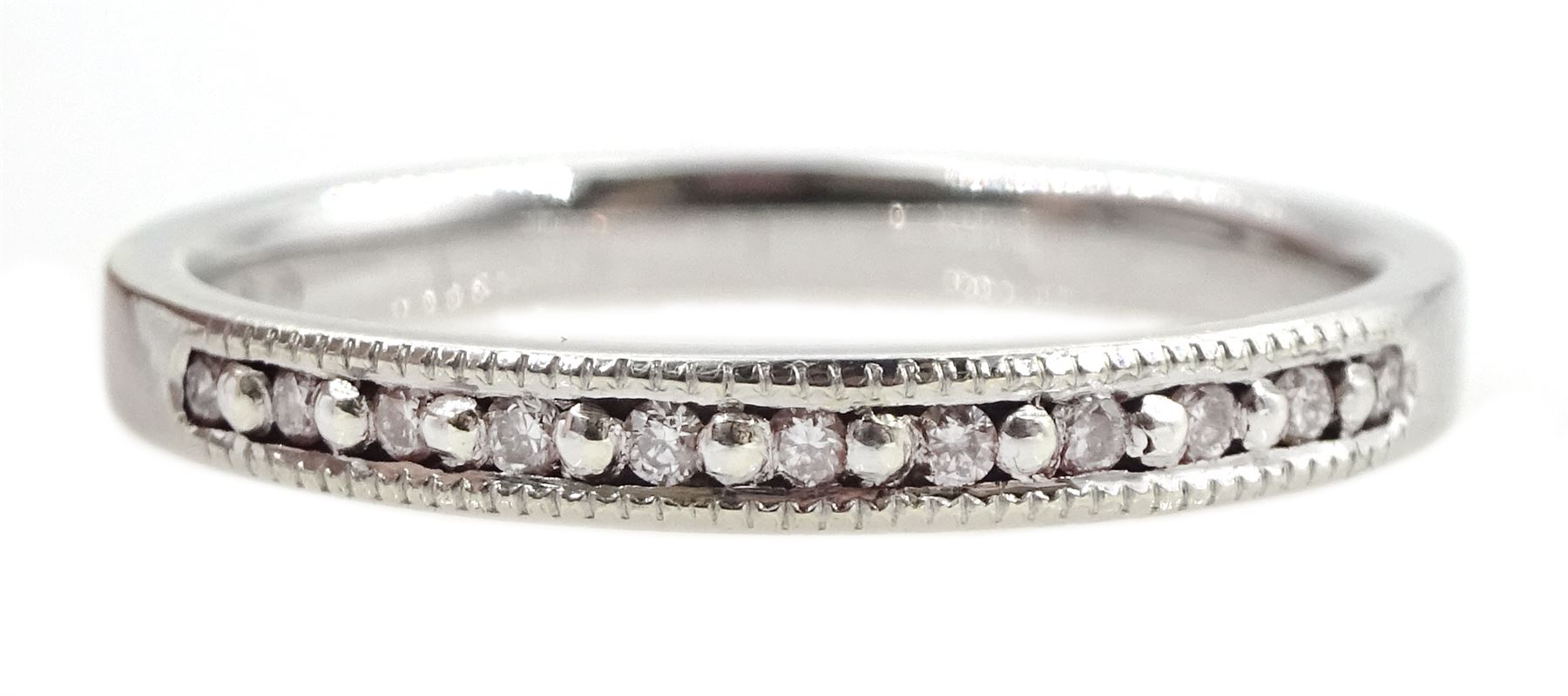 9ct gold diamond half eternity ring, hallmarked