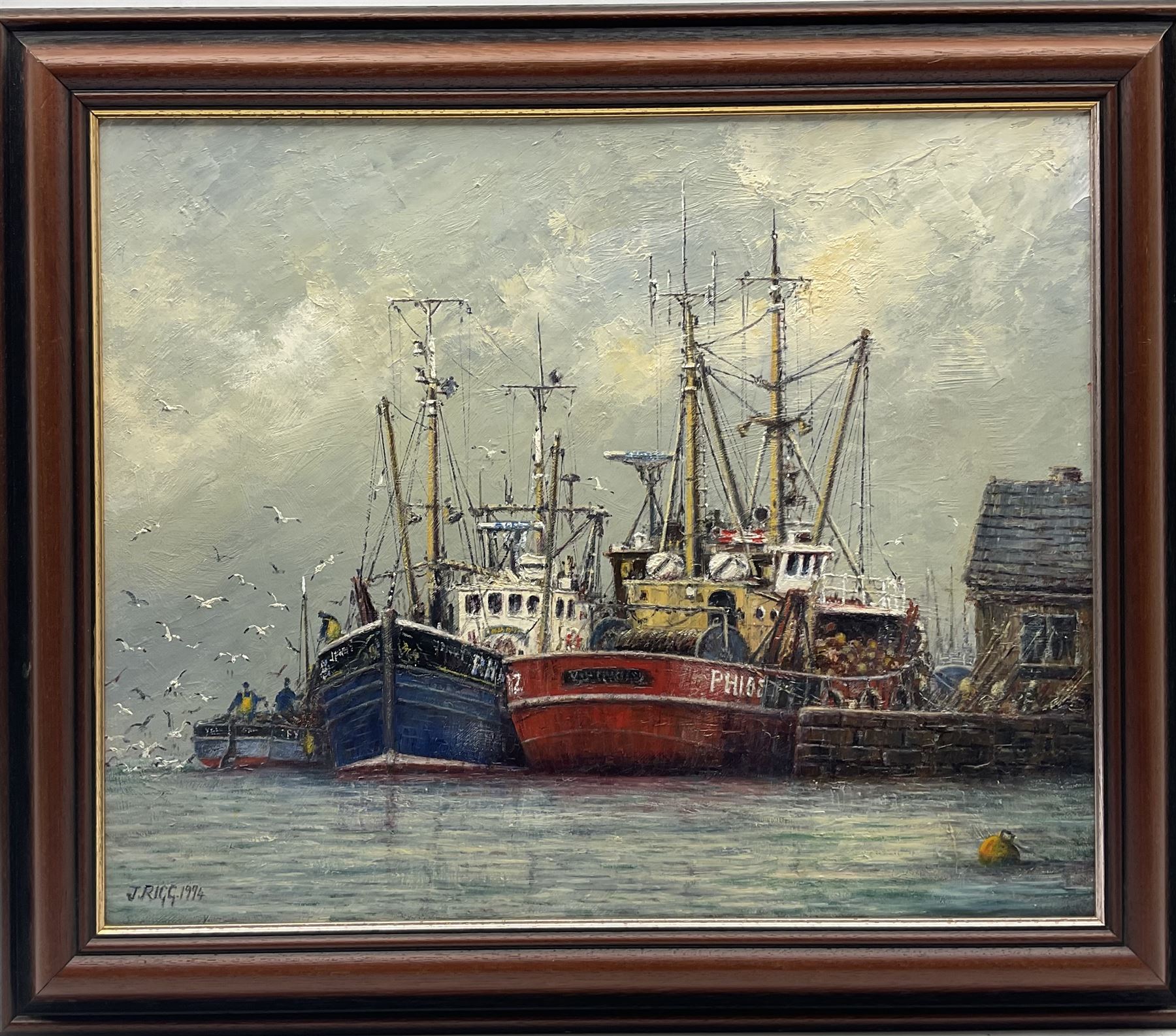 Jack Rigg (British 1927) 'Near the Barbican Plymouth', oil on board