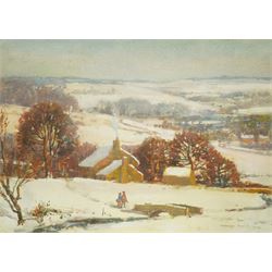 Stanley Royle (British 1888-1961): Winter in a Dales Landscape, watercolour signed and dated 1916, 27cm x 38cm