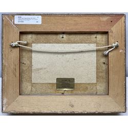 Robert Leslie Howey (British 1900-1981): Cobles off Tate Hill Pier Whitby, oil on canvas board signed 11cm x 16cm