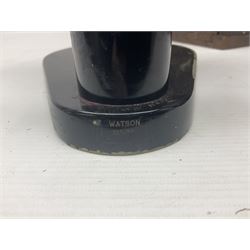 Three W. Watson & Sons microscopes, comprising Barnet binocular no 125253, Kima no 123196 and Service no 44858, all boxed 