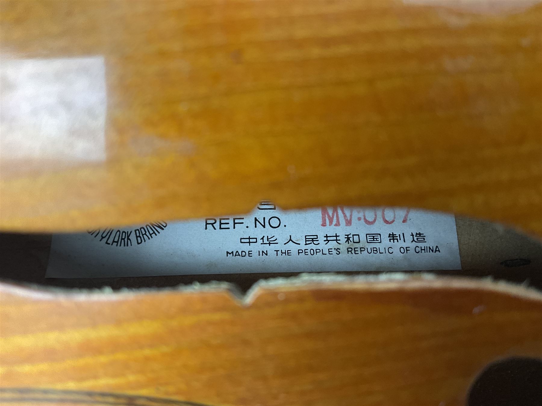 Four student violins - two Chinese three-quarter size with 33.5cm and 34cm two-piece backs; Stringers of Edinburgh quarter size with 28cm two-piece back; and Stentor quarter size with 28cm two-piece back; each in carrying case (4)