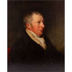 English School (19th Century): Portrait of 'Christoper 'Kit' Wilson', oil on canvas unsign...