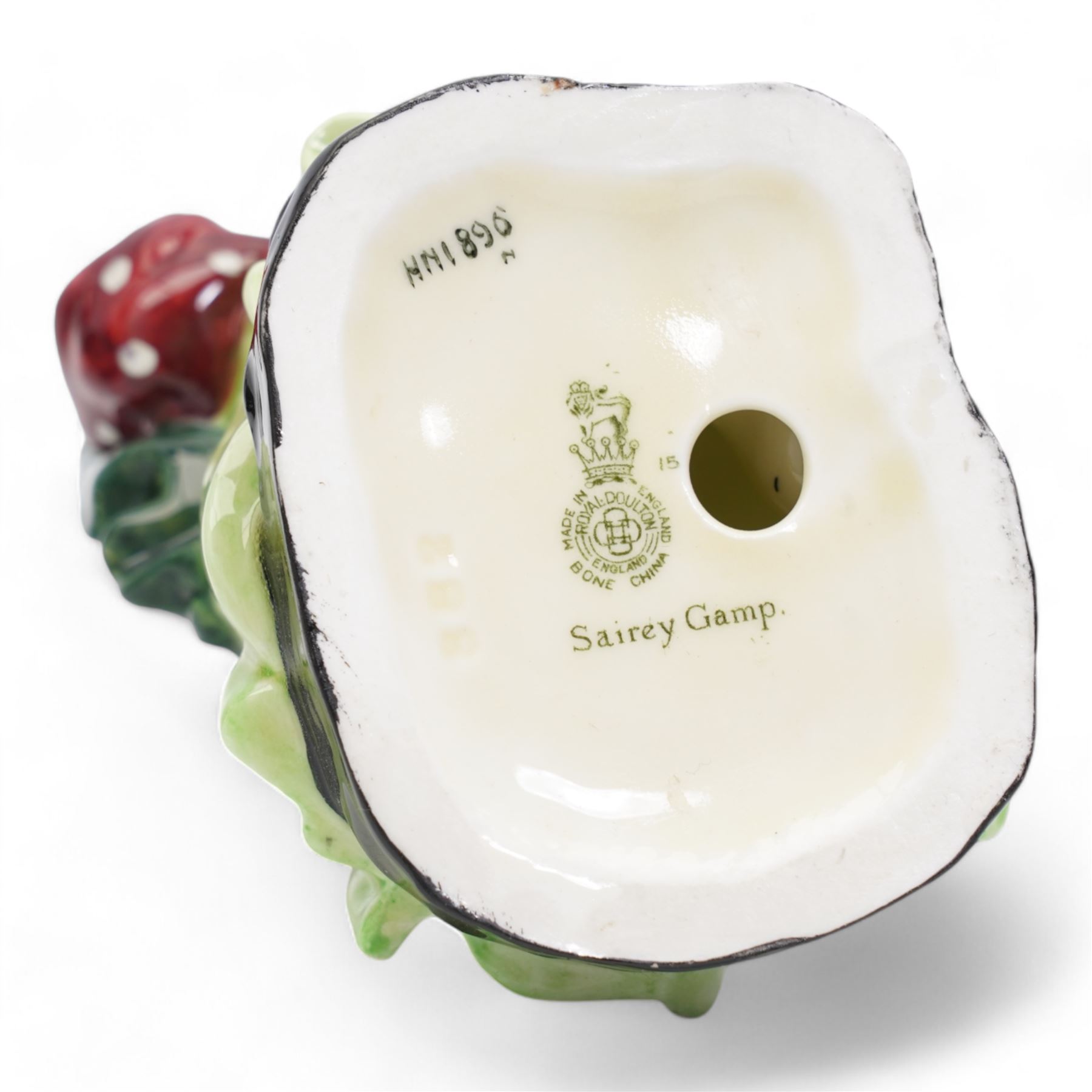 Three Royal Doulton figures comprising 'Sairey Gamp' HN1896, 'The Jester' HN2016 and  'Blue Beard' HN2105 (3)