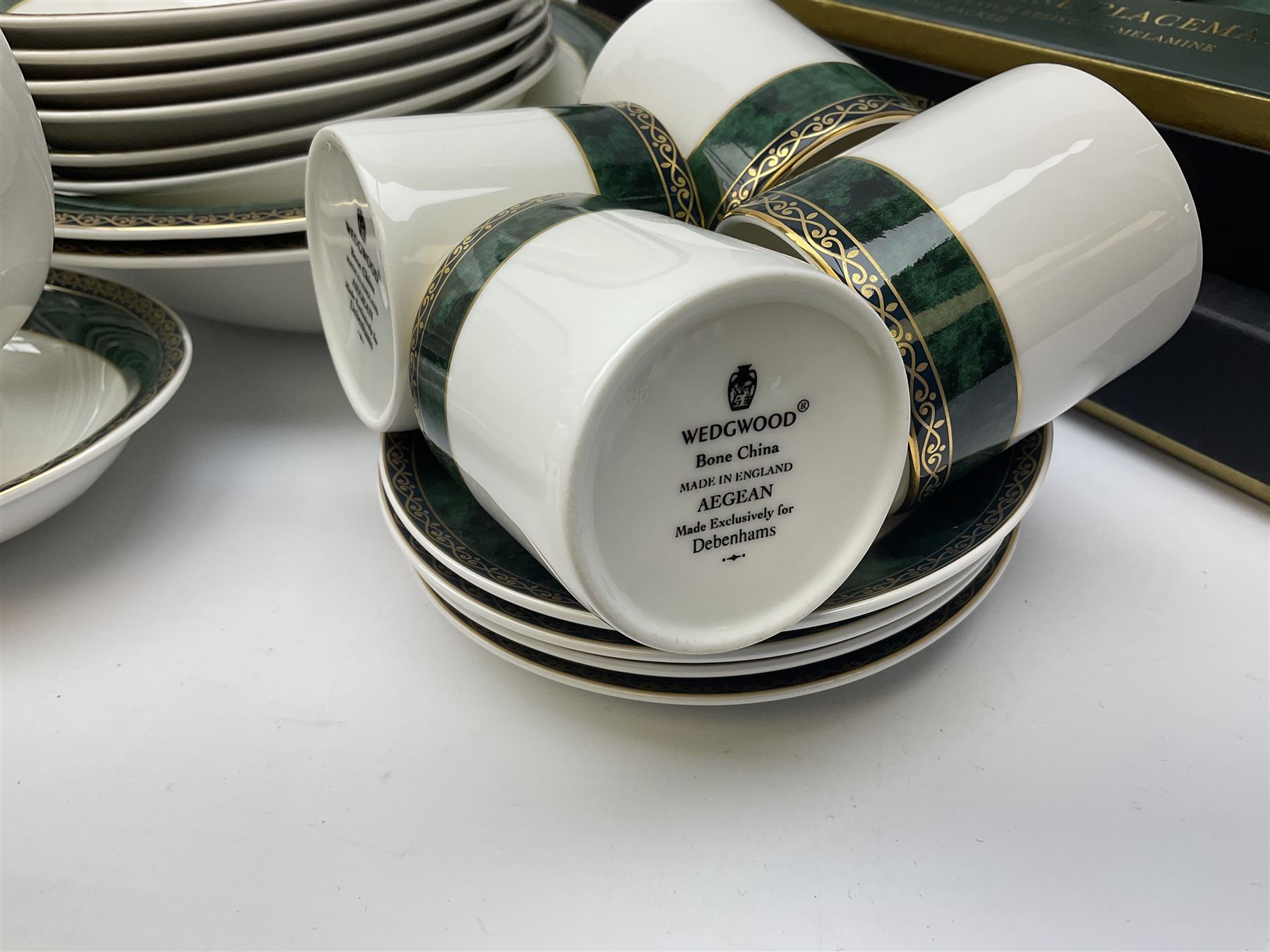 Wedgwood dinner service, twelve place mats and six coasters consisting