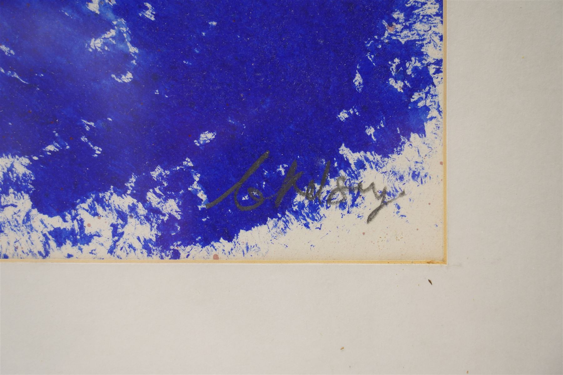 Gillian Ross Kelsey (British 1935-2025): 'Red Pebble', acrylic on paper unsigned 77cm x 116cm
