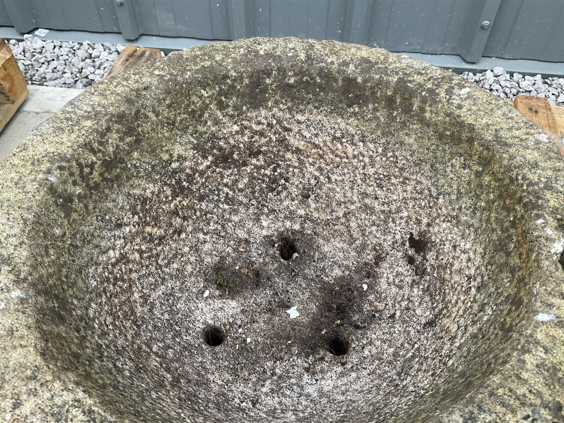 Pair weathered granite planters, circular tapering form

Location: Duggleby Storage, Scarborough Business Park YO11 3TX
