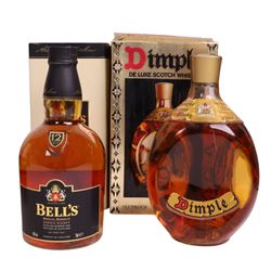Bells 12 year old blended scotch whisky, together with Ballantine's blended scotch whisky, Dimple de luxe scotch whisky and the Famous Grouse, etc various contents and proof 