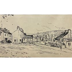 Frederick (Fred) Lawson (British 1888-1968): 'West Burton', pen and ink signed titled and dated Nov 3rd 1954, 18cm x 29cm