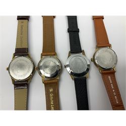 Ten manual wind wristwatches including Yeoman, Pinnacle, Avia, Walker & Hall, Argonaut, Roberts & Owen, Exactus, Uno, Amida and Elco