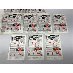 Fulham F.C. programmes - twenty-seven home matches 1949/50 - 1957/58; and two photocopies of memorabilia items